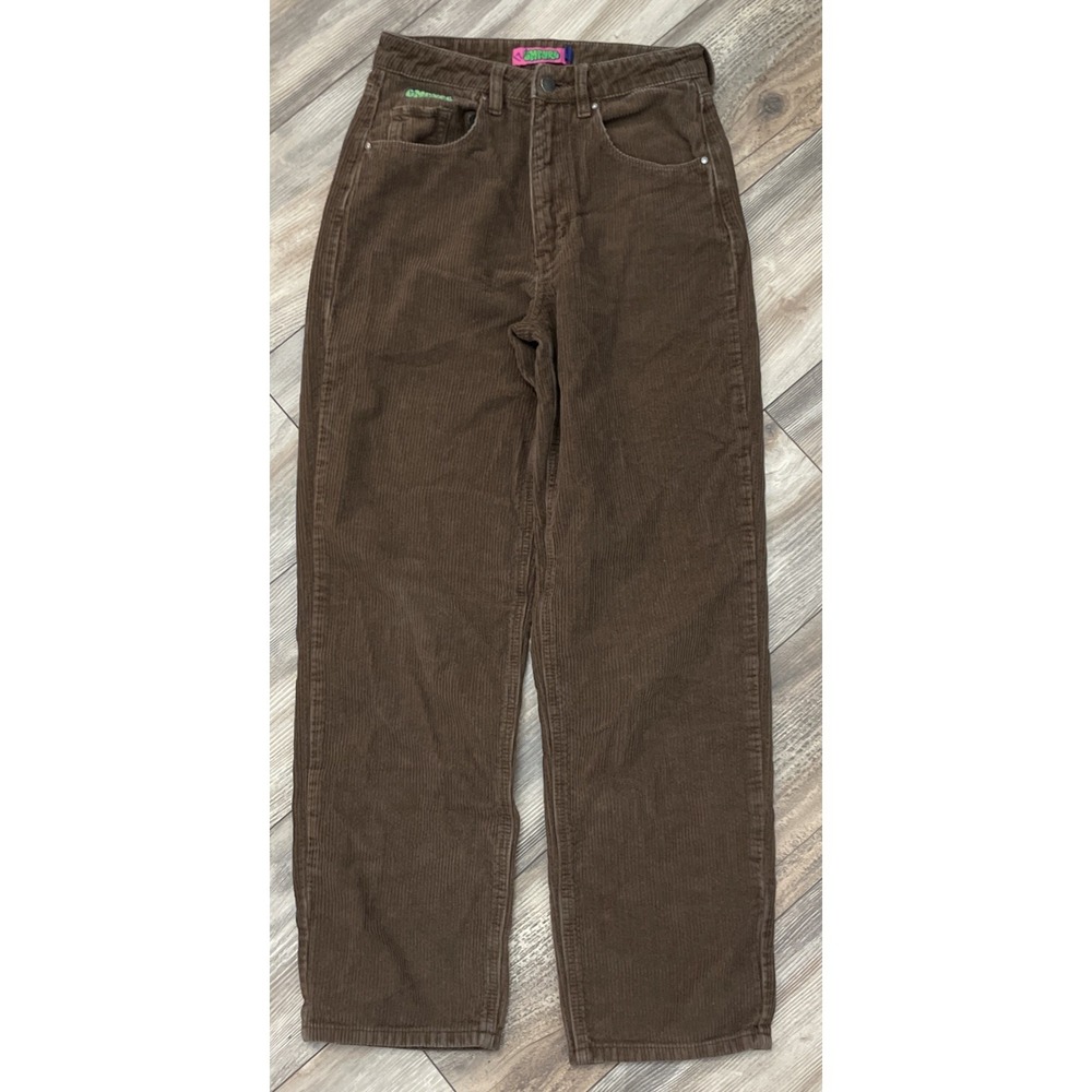 Empyre Tori Corduroy Pants Womens Size 4 Brown Baggy Fit Straight Leg High Rise